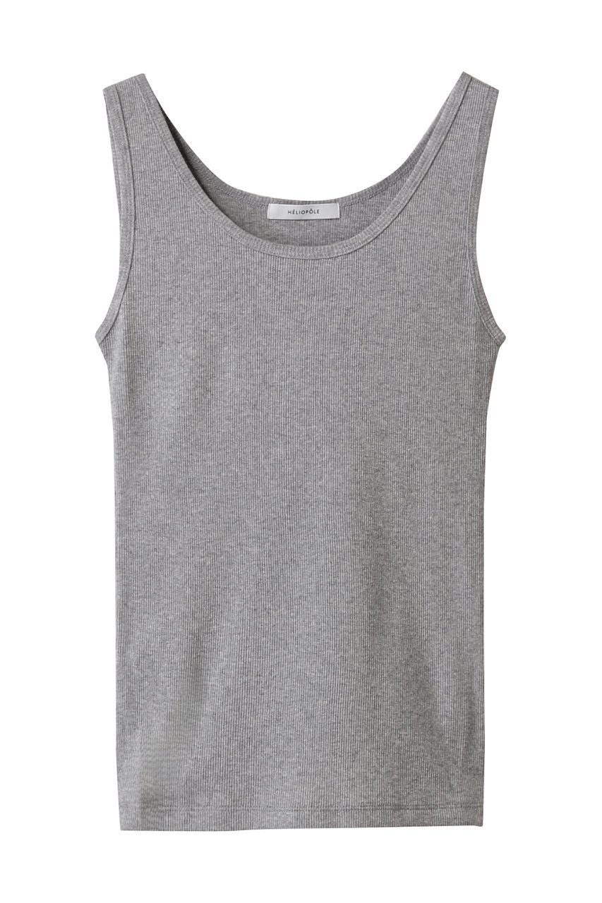【エリオポール/heliopole】のリブタンクトップ インテリア・キッズ・メンズ・レディースファッション・服の通販 founy(ファニー) 　ファッション　Fashion　レディースファッション　Fashion for Women　トップス・カットソー　Cut & Sew Tops　キャミソール&ノースリーブ　Camisoles & Sleeveless Tops　シャツ・ブラウス・オフィスカジュアル　Elegant Blouses & Button-Ups　ロングTシャツ・Tシャツ　Longline T-Shirts & Tees　カットソー・ベーシックTシャツ　Cut-and-Sewn Tops / Stretch Tees & Basics　おすすめ　Recommended / Our Picks　キャミソール　Camisole, Spaghetti Strap Top　スクエア　Square, Square Shape　タンク　Tank Top, Sleeveless Top　デコルテ　Décolleté, Neckline　ベーシック　Basic, Essential　グレー|ID: prp329100004899114 ipo3291000000036653589