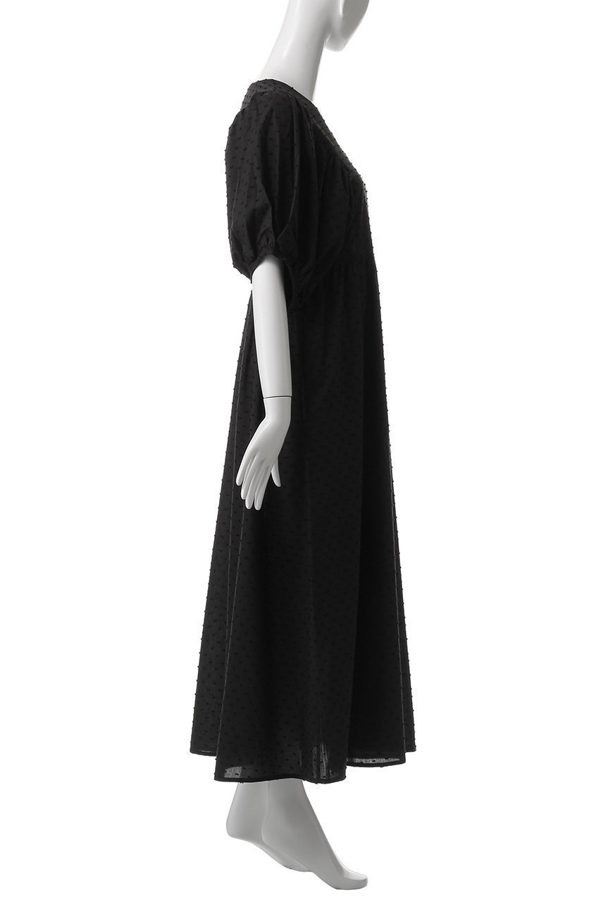 【ナナデコール/nanadecor】のドットブラックパフワンピース 人気、トレンドファッション・服の通販 founy(ファニー) 　ファッション　Fashion　レディースファッション　Fashion for Women　ワンピース　Dresses　チュニック　Tunic Tops & Dresses　スリーブ　Sleeve, Long Sleeve / Short Sleeve　チュニック　Tunic, Long Top　ドット　Polka Dot, Dot Pattern　フェミニン　Feminine, Girly　フレア　Flare, Flared　ロング　Long, Long-Length　other-3|ID: prp329100004899121 ipo3291000000036653737