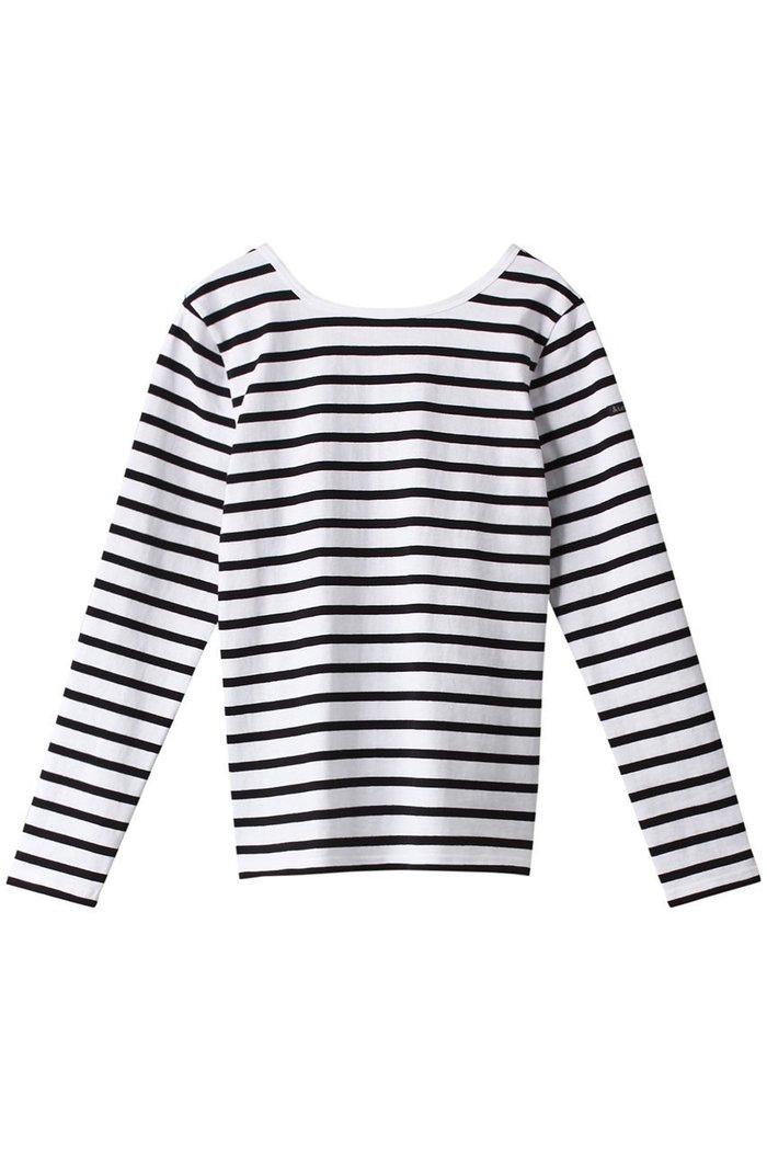 【エリオポール/heliopole】の【Le Minor】マドモアゼルバックVネックカットソー インテリア・キッズ・メンズ・レディースファッション・服の通販 founy(ファニー) https://founy.com/ ファッション Fashion レディースファッション Fashion for Women トップス・カットソー Cut & Sew Tops シャツ・ブラウス・オフィスカジュアル Elegant Blouses & Button-Ups ロングTシャツ・Tシャツ Longline T-Shirts & Tees カットソー・ベーシックTシャツ Cut-and-Sewn Tops / Stretch Tees & Basics Vネックトップス V-Neck Tops / V-Cut Neckline Shirts カットソー Cut and Sewn Top スリーブ Sleeve, Long Sleeve / Short Sleeve フェミニン Feminine, Girly フロント Front, Front Design ボーダー Border, Stripe ロング Long, Long-Length 定番 Standard, Basic Item |ID: prp329100004899125 ipo3291000000036653813