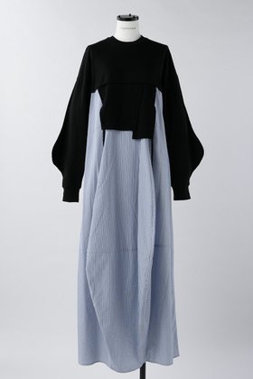 【ナゴンスタンス/nagonstans】のソフト天竺 CUT Combi DRS/ドレス 大人の最旬トレンドファッション＆コーディネート founy(ファウニー) ファッション Fashion レディースファッション Fashion for Women ワンピース Dresses フォーマル・パーティードレス・結婚式用ドレス Elegant & Casual Dresses チュニック Tunic Tops & Dresses コンビ Combo, Combination Style チュニック Tunic, Long Top ドレス Dress, One-Piece ロング Long, Long-Length |ID:prp329100004899133