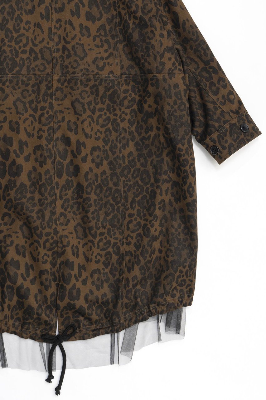 【メゾンスペシャル/MAISON SPECIAL】のReversible Leopard Tulle Mod Coat/リバーシブルレオパードチュールモッズコート 大人の最旬トレンドファッション＆コーディネート founy(ファウニー) 　ファッション　Fashion　レディースファッション　Fashion for Women　アウター　Coat / Outerwear Collection　コート・ロングコート・ピーコート　Long Coats, Peacoats & More　モッズコート・ミリタリー風アウター　Mods & Field Coats　アニマル　Animal Print　チュール　Tulip, Tulip Motif　トレンド　Trend, Trending Now　ドッキング　Docking, Mixed Material　ミリタリー　Military, Army Style　モッズコート　Mods Coat, Military Parka　リバーシブル　Reversible, Two-Sided　レオパード　Leopard, Animal Print　ロング　Long, Long-Length　other-6|ID: prp329100004899140 ipo3291000000036654150