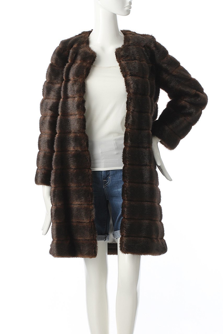 【ケイト スペード ニューヨーク/kate spade NEW YORK】のノーカラーファーコート 人気、トレンドファッション・服の通販 founy(ファニー) 　ファッション　Fashion　レディースファッション　Fashion for Women　アウター　Coat / Outerwear Collection　コート・ロングコート・ピーコート　Long Coats, Peacoats & More　インナー　Innerwear　リボン　Ribbon, Bow　冬　Winter / This Winter　other-7|ID: prp329100004899145 ipo3291000000036654305