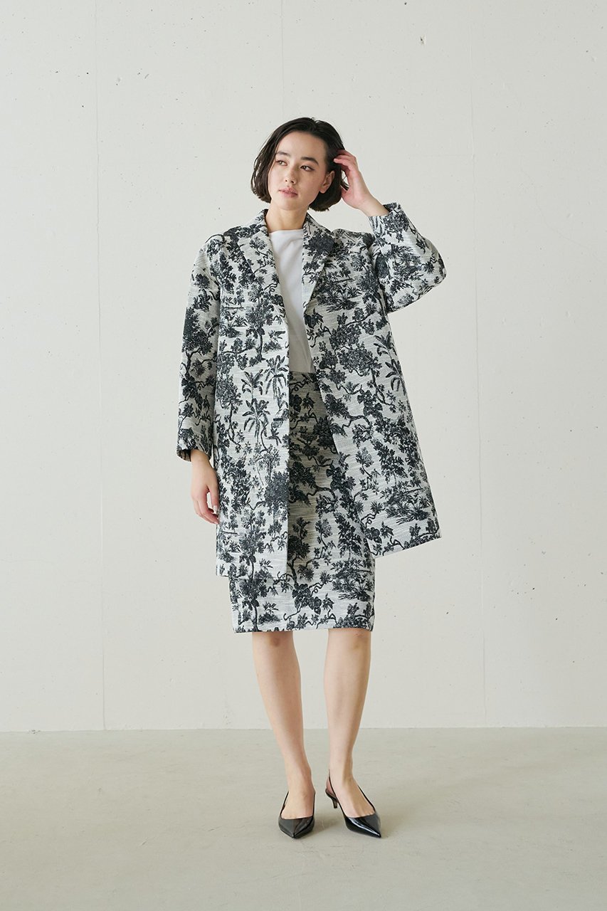 【ジェイドット/j.】のイタリアンジャカードコクーンコート 人気、トレンドファッション・服の通販 founy(ファニー) 　ファッション　Fashion　レディースファッション　Fashion for Women　アウター　Coat / Outerwear Collection　コート・ロングコート・ピーコート　Long Coats, Peacoats & More　おすすめ　Recommended / Our Picks　イタリア　Italy　インナー　Innerwear　シンプル　Simple, Minimal　ジャカード／ジャガード　Jacquard, Woven Pattern　セットアップ　Set-Up, Coordinated Outfit　ボタニカル　Botanical, Floral Pattern　ロング　Long, Long-Length　other-8|ID: prp329100004899149 ipo3291000000036654340