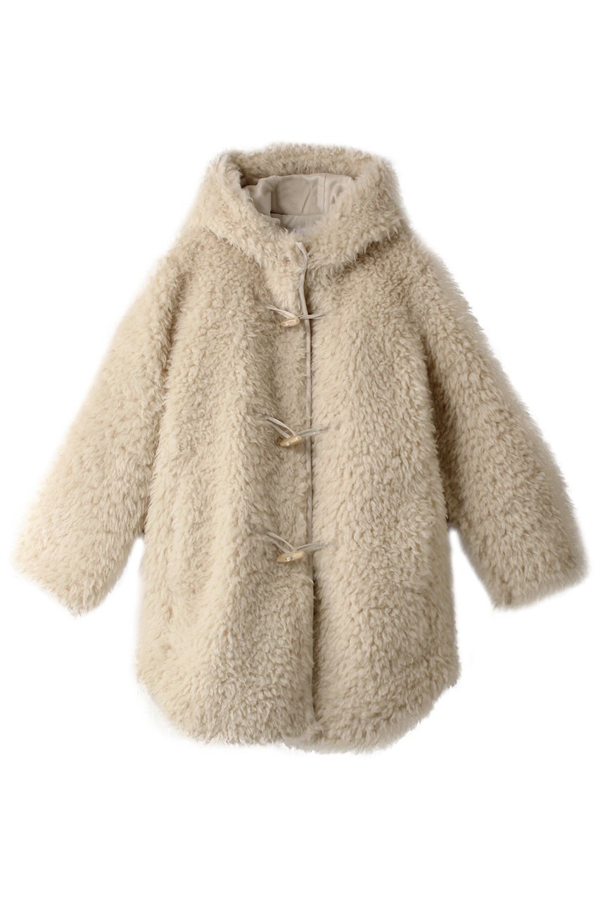 【スリー ドッツ/three dots】のエコペルファーモンスターダッフルコート インテリア・キッズ・メンズ・レディースファッション・服の通販 founy(ファニー) 　ファッション　Fashion　レディースファッション　Fashion for Women　アウター　Coat / Outerwear Collection　コート・ロングコート・ピーコート　Long Coats, Peacoats & More　ダッフルコート　Duffle Coats　ショート　Short, Short Length　シンプル　Simple, Minimal　ダッフルコート　Duffle Coat, Toggle Coat　フェイクファー　Faux Fur, Imitation Fur　モコモコ　Fuzzy, Fluffy　ラグジュアリー　Luxury, Elegant　アイボリー|ID: prp329100004899155 ipo3291000000036654395