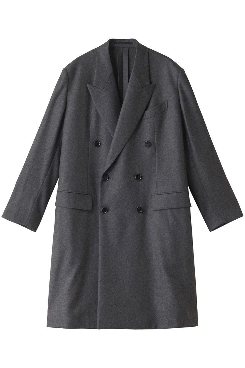 【バウト/BOWTE】のCOLLEGE フランネル ダブル ブレストコート インテリア・キッズ・メンズ・レディースファッション・服の通販 founy(ファニー) 　ファッション　Fashion　レディースファッション　Fashion for Women　アウター　Coat / Outerwear Collection　コート・ロングコート・ピーコート　Long Coats, Peacoats & More　シンプル　Simple, Minimal　ダブル　Double, Double-Breasted　ロング　Long, Long-Length　エレガント 上品　Elegant　今季　This Season, Current Season　グレー|ID: prp329100004899161 ipo3291000000036654480