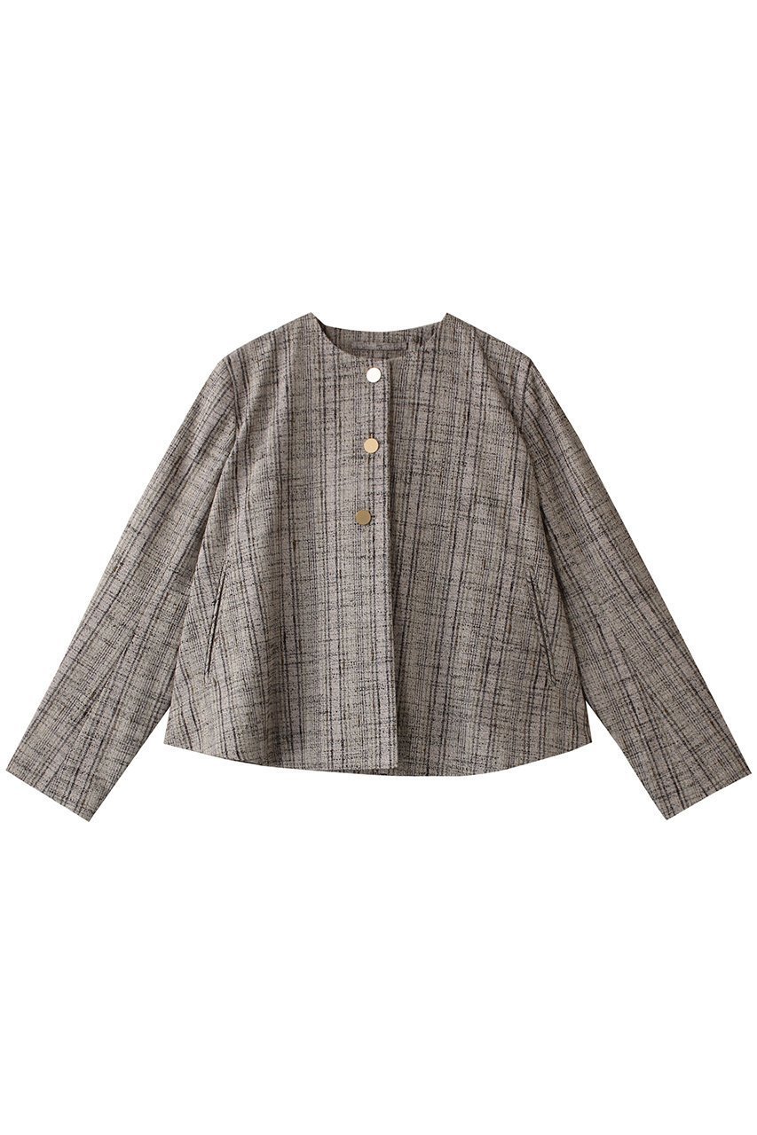 【オブリオ/AUBRIOT】のネップツイード フレアシルエットジャケット インテリア・キッズ・メンズ・レディースファッション・服の通販 founy(ファニー) 　ファッション　Fashion　レディースファッション　Fashion for Women　アウター　Coat / Outerwear Collection　レディースジャケット・軽アウター　Jackets　イタリア　Italy　クラシック　Classic, Timeless Style　シルク　Silk, 100% Silk　ジャケット　Jacket, Outerwear　ツイード／ツィード　Choker, Choker Necklace　ツイード　Twill, Twill Weave　ネップ　Nepp, Slub Yarn　ハンド　Hand, Handmade　フォルム　Silhouette, Form　フレア　Flare, Flared　メタル　Metal, Metal Parts　ベージュ|ID: prp329100004899180 ipo3291000000036654661