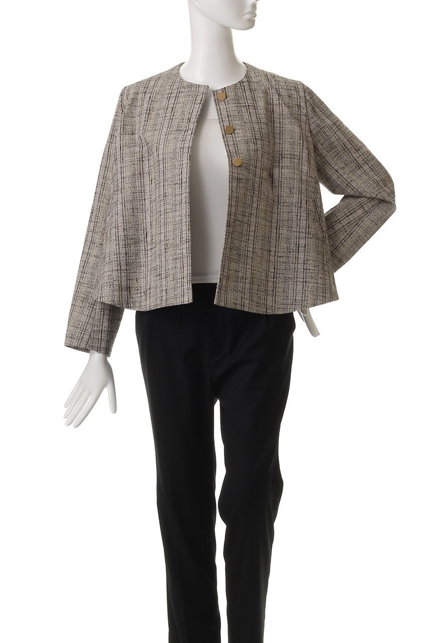 【オブリオ/AUBRIOT】のネップツイード フレアシルエットジャケット 人気、トレンドファッション・服の通販 founy(ファニー) 　ファッション　Fashion　レディースファッション　Fashion for Women　アウター　Coat / Outerwear Collection　レディースジャケット・軽アウター　Jackets　イタリア　Italy　クラシック　Classic, Timeless Style　シルク　Silk, 100% Silk　ジャケット　Jacket, Outerwear　ツイード／ツィード　Choker, Choker Necklace　ツイード　Twill, Twill Weave　ネップ　Nepp, Slub Yarn　ハンド　Hand, Handmade　フォルム　Silhouette, Form　フレア　Flare, Flared　メタル　Metal, Metal Parts　other-7|ID: prp329100004899180 ipo3291000000036654667