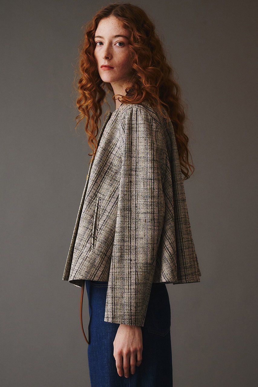 【オブリオ/AUBRIOT】のネップツイード フレアシルエットジャケット 人気、トレンドファッション・服の通販 founy(ファニー) 　ファッション　Fashion　レディースファッション　Fashion for Women　アウター　Coat / Outerwear Collection　レディースジャケット・軽アウター　Jackets　イタリア　Italy　クラシック　Classic, Timeless Style　シルク　Silk, 100% Silk　ジャケット　Jacket, Outerwear　ツイード／ツィード　Choker, Choker Necklace　ツイード　Twill, Twill Weave　ネップ　Nepp, Slub Yarn　ハンド　Hand, Handmade　フォルム　Silhouette, Form　フレア　Flare, Flared　メタル　Metal, Metal Parts　other-8|ID: prp329100004899180 ipo3291000000036654668