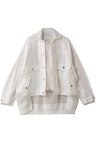 【ヒューエルミュージアム/hueLe Museum】の【STUMBLY】デニムオーガンジーコンビブルゾン ホワイト|ID: prp329100004899188 ipo3291000000036654749