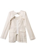 【プランク プロジェクト/PRANK PROJECT】のランジェリーボレロジャケット / Lingerie Bolero Jacket 人気、トレンドファッション・服の通販 founy(ファニー) ファッション Fashion レディースファッション Fashion for Women アウター Coat / Outerwear Collection レディースジャケット・軽アウター Jackets ボレロ・ショート丈ジャケット / ドレス羽織りに Boleros & Short Jackets キャミソール Camisole, Spaghetti Strap Top ジャケット Jacket, Outerwear ストライプ Stripe, Striped Pattern トリミング Trimming, Decorative Edge ボレロ Bolero, Short Cardigan マニッシュ Mannish, Boyish レース Lace, Lace Fabric thumbnail WHT(ホワイト)|ID: prp329100004899205 ipo3291000000036654912