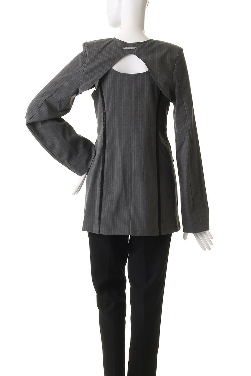 【プランク プロジェクト/PRANK PROJECT】のランジェリーボレロジャケット / Lingerie Bolero Jacket 人気、トレンドファッション・服の通販 founy(ファニー) 　ファッション　Fashion　レディースファッション　Fashion for Women　アウター　Coat / Outerwear Collection　レディースジャケット・軽アウター　Jackets　ボレロ・ショート丈ジャケット / ドレス羽織りに　Boleros & Short Jackets　キャミソール　Camisole, Spaghetti Strap Top　ジャケット　Jacket, Outerwear　ストライプ　Stripe, Striped Pattern　トリミング　Trimming, Decorative Edge　ボレロ　Bolero, Short Cardigan　マニッシュ　Mannish, Boyish　レース　Lace, Lace Fabric　other-4|ID: prp329100004899205 ipo3291000000036654915