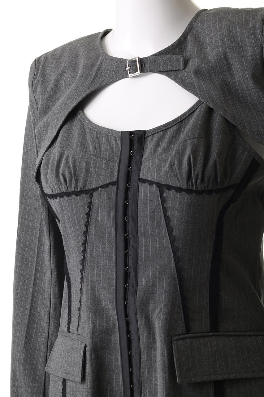 【プランク プロジェクト/PRANK PROJECT】のランジェリーボレロジャケット / Lingerie Bolero Jacket 人気、トレンドファッション・服の通販 founy(ファニー) 　ファッション　Fashion　レディースファッション　Fashion for Women　アウター　Coat / Outerwear Collection　レディースジャケット・軽アウター　Jackets　ボレロ・ショート丈ジャケット / ドレス羽織りに　Boleros & Short Jackets　キャミソール　Camisole, Spaghetti Strap Top　ジャケット　Jacket, Outerwear　ストライプ　Stripe, Striped Pattern　トリミング　Trimming, Decorative Edge　ボレロ　Bolero, Short Cardigan　マニッシュ　Mannish, Boyish　レース　Lace, Lace Fabric　other-5|ID: prp329100004899205 ipo3291000000036654916