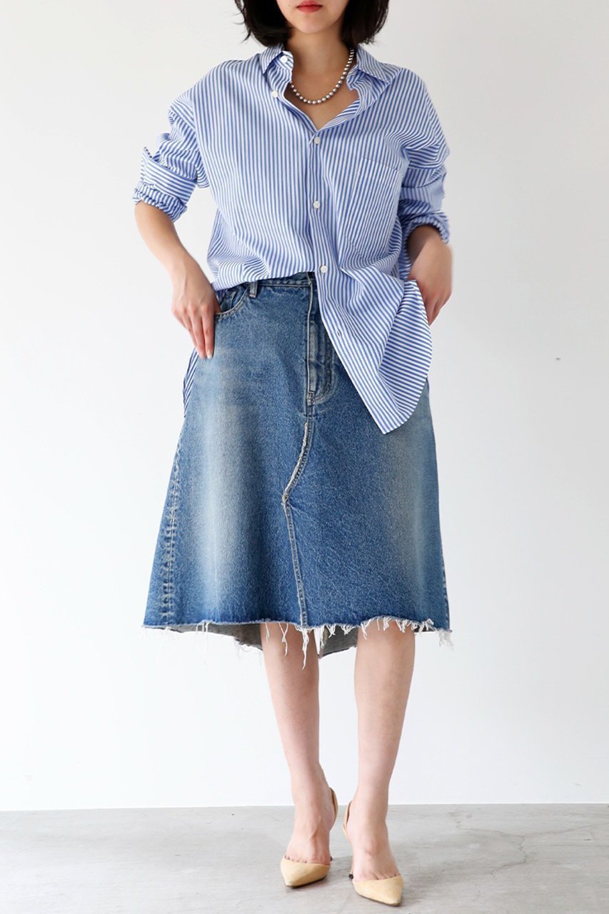 【マディソンブルー/MADISONBLUE】の5POCKET REMAKE A-LINE SK DENIM 5ポケットリメイクデニムAラインスカート 人気、トレンドファッション・服の通販 founy(ファニー) 　ファッション　Fashion　レディースファッション　Fashion for Women　スカート　Skirts　Aライン・フレアスカート　A-Line & Flared Skirts　デニム　Denim, Jeans Material　ビッグ　Big, Oversized　ポケット　Pocket, Pocket Detail　リメイク　Remake, Reconstructed　ヴィンテージ　Vintage Style　台形　A-Line, Trapezoid Shape　other-7|ID: prp329100004899289 ipo3291000000036655623