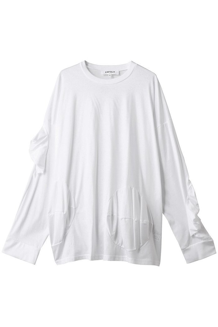 【エンフォルド/ENFOLD】のBALL DRAPE LONG SLEEVE T SHIRT シャツ インテリア・キッズ・メンズ・レディースファッション・服の通販 founy(ファニー) https://founy.com/ ファッション Fashion レディースファッション Fashion for Women トップス・カットソー Cut & Sew Tops シャツ・ブラウス・オフィスカジュアル Elegant Blouses & Button-Ups ロングTシャツ・Tシャツ Longline T-Shirts & Tees カットソー・ベーシックTシャツ Cut-and-Sewn Tops / Stretch Tees & Basics アシンメトリー Asymmetrical Style インナー Innerwear シルク Silk, 100% Silk スリーブ Sleeve, Long Sleeve / Short Sleeve ロング Long, Long-Length |ID: prp329100004899302 ipo3291000000036655732