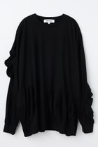 【エンフォルド/ENFOLD】のBALL DRAPE LONG SLEEVE T SHIRT シャツ ブラック|ID: prp329100004899302 ipo3291000000036655734