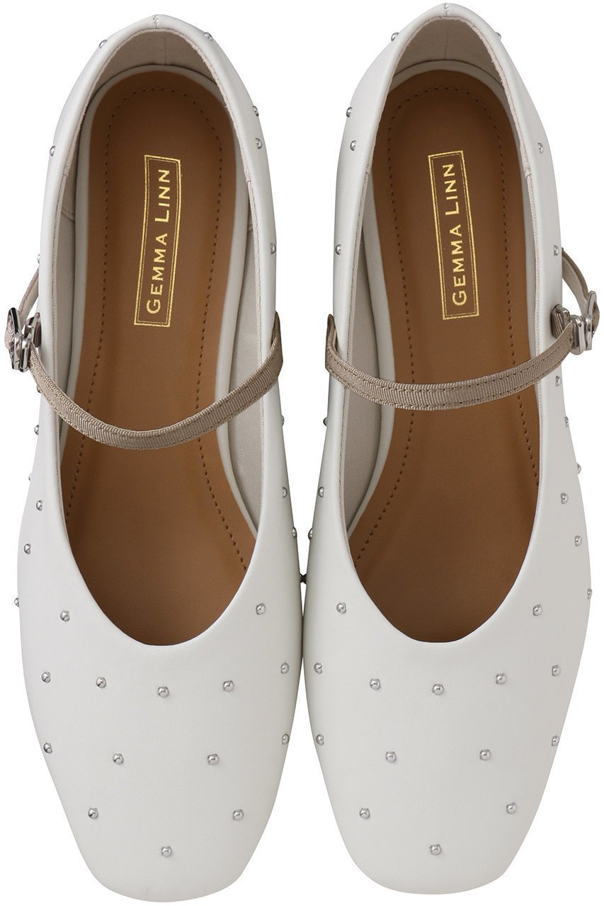 【ダニエラ アンド ジェマ/Daniella & GEMMA】のスタッズメリージェーンフラットシューズ インテリア・キッズ・メンズ・レディースファッション・服の通販 founy(ファニー) 　ファッション　Fashion　レディースファッション　Fashion for Women　クッション　Cushion, Throw Pillow　シューズ　Shoes, Footwear　シルバー　Silver, Metallic Silver　スタッズ　Studs, Metal Accents　トレンド　Trend, Trending Now　フラット　Flat, Flat Shoes　メタル　Metal, Metal Parts　ラップ　Wrap, Wrap Design　アイボリー|ID: prp329100004899313 ipo3291000000036655813
