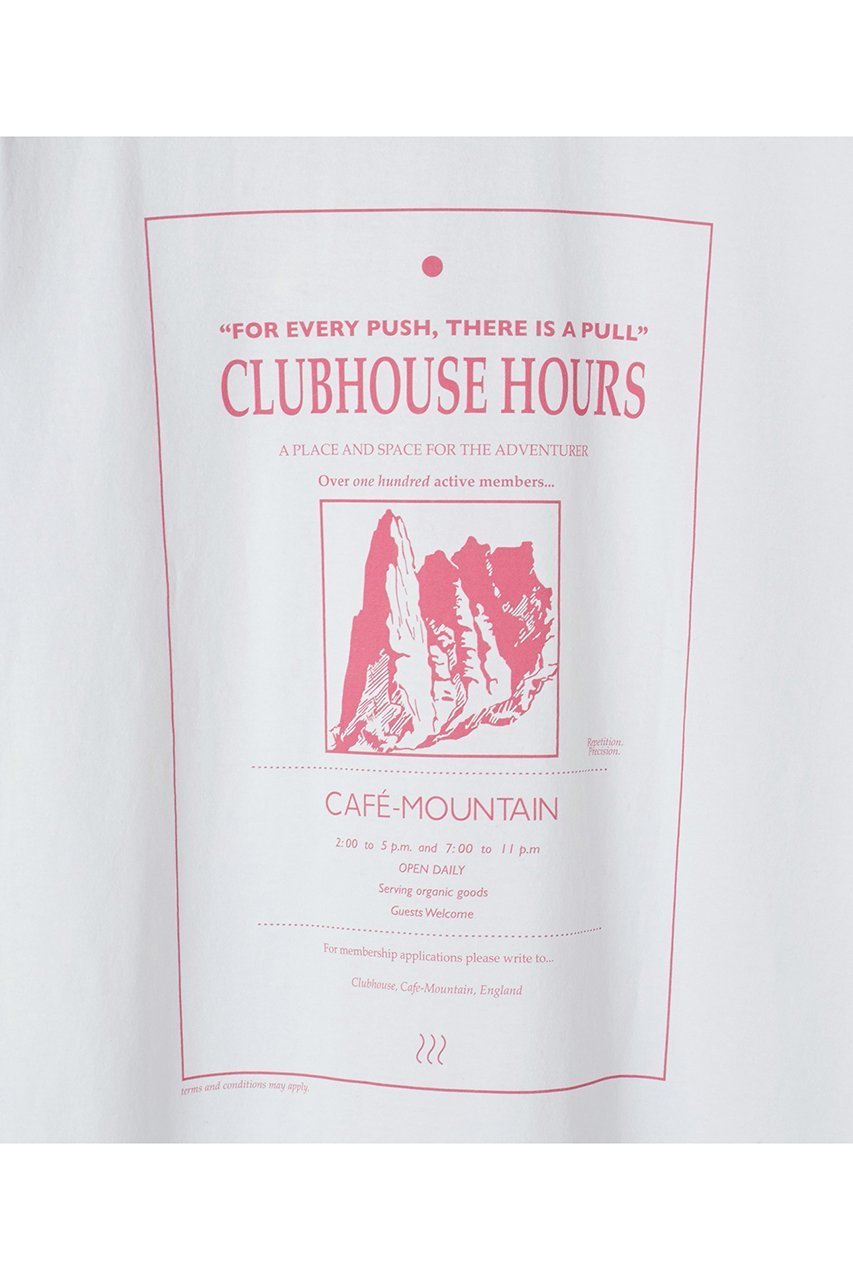 【サードマガジン/THIRD MAGAZINE】の【別注】【CAFE MOUNTAIN】クラブハウスTシャツ 人気、トレンドファッション・服の通販 founy(ファニー) 　ファッション　Fashion　レディースファッション　Fashion for Women　トップス・カットソー　Cut & Sew Tops　シャツ・ブラウス・オフィスカジュアル　Elegant Blouses & Button-Ups　ロングTシャツ・Tシャツ　Longline T-Shirts & Tees　カットソー・ベーシックTシャツ　Cut-and-Sewn Tops / Stretch Tees & Basics　アウトドア　Outdoor Clothing　クラシック　Classic, Timeless Style　グラフィック　Graphic, Graphic Design　ショート　Short, Short Length　シンプル　Simple, Minimal　スリーブ　Sleeve, Long Sleeve / Short Sleeve　デニム　Denim, Jeans Material　バランス　Balance, Style Balance　フロント　Front, Front Design　プリント　Print, Printed Pattern　別注　Limited Edition, Custom Order　other-7|ID: prp329100004899316 ipo3291000000036655843