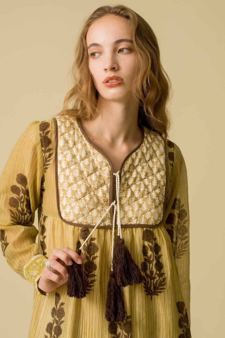 【エスゼット ブロックプリント/SZ Blockprints】のJODHPUR DRESS POPPY ON THIN STRIPE シルクロングドレス 人気、トレンドファッション・服の通販 founy(ファニー) ファッション Fashion レディースファッション Fashion for Women ワンピース Dresses フォーマル・パーティードレス・結婚式用ドレス Elegant & Casual Dresses チュニック Tunic Tops & Dresses シルク Silk, 100% Silk ストライプ Stripe, Striped Pattern タッセル Tassel, Fringe チュニック Tunic, Long Top ドレス Dress, One-Piece リゾート Resort, Vacation Style ロング Long, Long-Length other-6|ID: prp329100004899352 ipo3291000000036656187