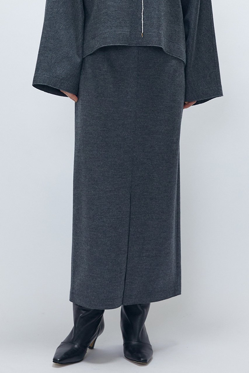 【プルミエ アロンディスモン/1er Arrondissement】のウールスムースタイトスカート インテリア・キッズ・メンズ・レディースファッション・服の通販 founy(ファニー) 　ファッション　Fashion　レディースファッション　Fashion for Women　スカート　Skirts　ロングスカート　Long Skirts / Maxi & Midi Skirts　おすすめ　Recommended / Our Picks　なめらか　Smooth, Silky Texture　シンプル　Simple, Minimal　セットアップ　Set-Up, Coordinated Outfit　タイトスカート　Pencil Skirt, Tight Skirt　ロング　Long, Long-Length　エレガント 上品　Elegant　グレー|ID: prp329100004899369 ipo3291000000036656319