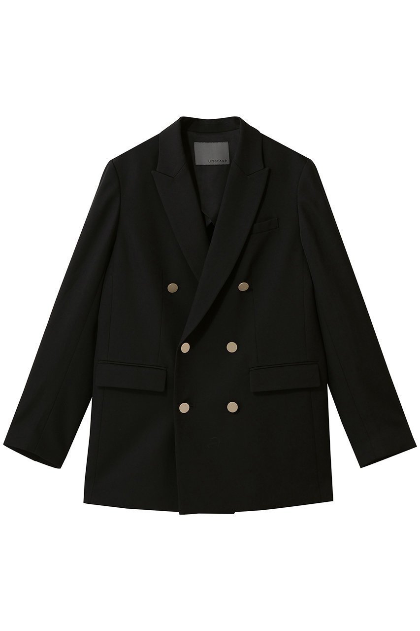 【アンクレイヴ/uncrave】のTWドビードスキン ブレザー インテリア・キッズ・メンズ・レディースファッション・服の通販 founy(ファニー) 　ファッション　Fashion　レディースファッション　Fashion for Women　アウター　Coat / Outerwear Collection　レディースジャケット・軽アウター　Jackets　ジャケット　Jacket, Outerwear　ストレッチ　Stretch, Stretchy Fabric　デニム　Denim, Jeans Material　バランス　Balance, Style Balance　ベーシック　Basic, Essential　メタル　Metal, Metal Parts　ワイド　Wide, Wide Fit　エレガント 上品　Elegant　ブラック|ID: prp329100004899402 ipo3291000000036656611