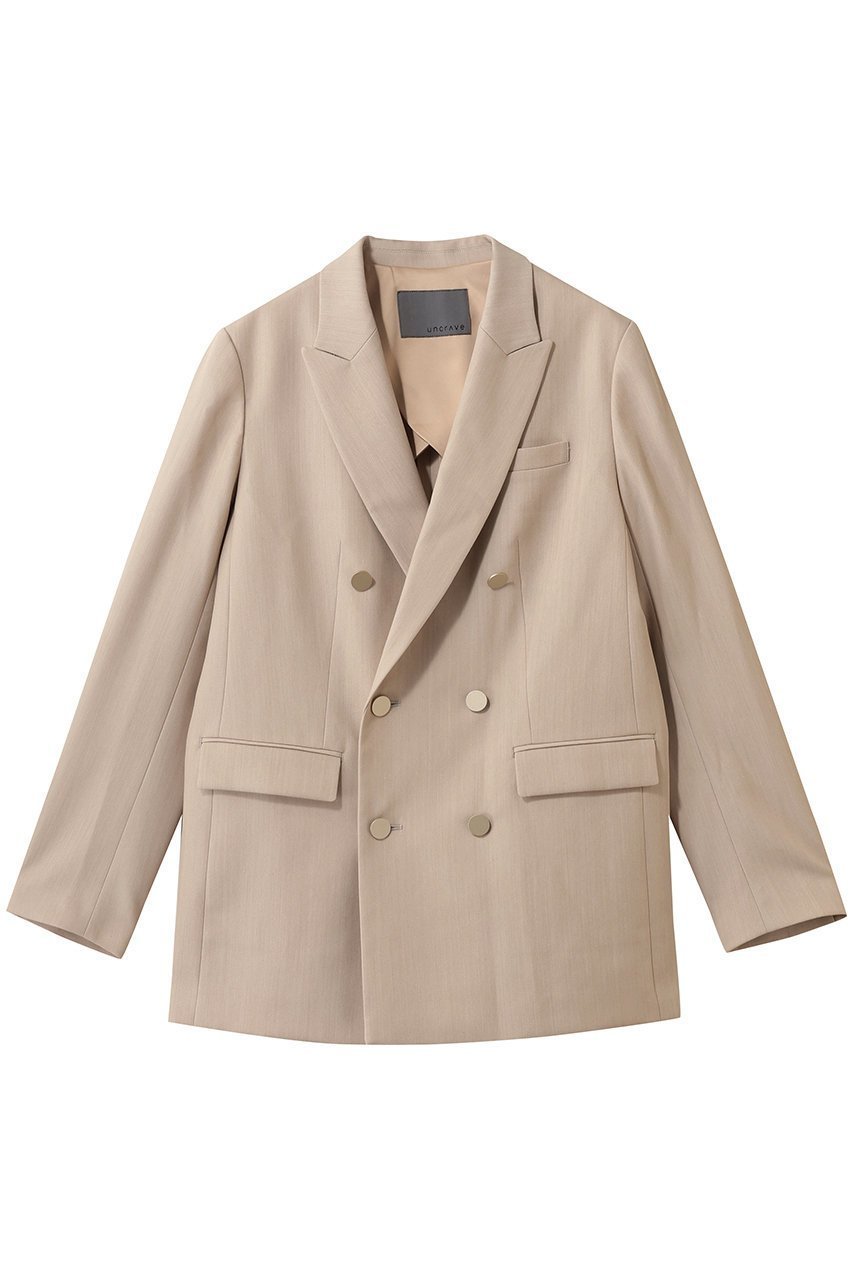 【アンクレイヴ/uncrave】のTWドビードスキン ブレザー インテリア・キッズ・メンズ・レディースファッション・服の通販 founy(ファニー) 　ファッション　Fashion　レディースファッション　Fashion for Women　アウター　Coat / Outerwear Collection　レディースジャケット・軽アウター　Jackets　ジャケット　Jacket, Outerwear　ストレッチ　Stretch, Stretchy Fabric　デニム　Denim, Jeans Material　バランス　Balance, Style Balance　ベーシック　Basic, Essential　メタル　Metal, Metal Parts　ワイド　Wide, Wide Fit　エレガント 上品　Elegant　ベージュ|ID: prp329100004899402 ipo3291000000036656612