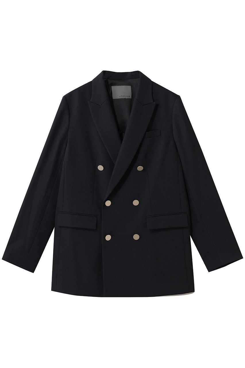 【アンクレイヴ/uncrave】のTWドビードスキン ブレザー インテリア・キッズ・メンズ・レディースファッション・服の通販 founy(ファニー) 　ファッション　Fashion　レディースファッション　Fashion for Women　アウター　Coat / Outerwear Collection　レディースジャケット・軽アウター　Jackets　ジャケット　Jacket, Outerwear　ストレッチ　Stretch, Stretchy Fabric　デニム　Denim, Jeans Material　バランス　Balance, Style Balance　ベーシック　Basic, Essential　メタル　Metal, Metal Parts　ワイド　Wide, Wide Fit　エレガント 上品　Elegant　ネイビー|ID: prp329100004899402 ipo3291000000036656613