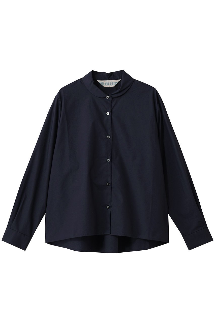 【ミディウミ/MidiUmi】のdutch collar shirt シャツ インテリア・キッズ・メンズ・レディースファッション・服の通販 founy(ファニー) ファッション Fashion レディースファッション Fashion for Women トップス・カットソー Cut & Sew Tops シャツ・ブラウス・オフィスカジュアル Elegant Blouses & Button-Ups シンプル Simple, Minimal スリーブ Sleeve, Long Sleeve / Short Sleeve タイプライター Typewriter Fabric, Crisp Cotton フロント Front, Front Design ロング Long, Long-Length navy|ID: prp329100004899433 ipo3291000000036656844