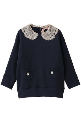 【ヌメロ ヴェントゥーノ/N°21】のレースカラープルオーバー 人気、トレンドファッション・服の通販 founy(ファニー) ファッション Fashion レディースファッション Fashion for Women トップス・カットソー Cut & Sew Tops シャツ・ブラウス・オフィスカジュアル Elegant Blouses & Button-Ups ロングTシャツ・Tシャツ Longline T-Shirts & Tees カジュアルプルオーバー・ニットトップス Pullovers & Knit Tops / Casual Pullovers カットソー・ベーシックTシャツ Cut-and-Sewn Tops / Stretch Tees & Basics おすすめ Recommended / Our Picks ジャケット Jacket, Outerwear スリーブ Sleeve, Long Sleeve / Short Sleeve フェミニン Feminine, Girly ポケット Pocket, Pocket Detail レース Lace, Lace Fabric ロング Long, Long-Length エレガント 上品 Elegant |ID:prp329100004899480