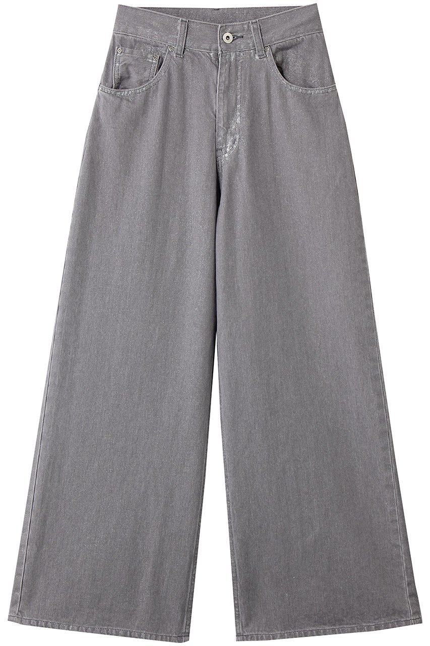【ミュベール/MUVEIL】のシルバー箔デニムパンツ インテリア・キッズ・メンズ・レディースファッション・服の通販 founy(ファウニー) 　ファッション　Fashion　レディースファッション　Fashion for Women　パンツ　Pants & Trousers　デニムパンツ・ジーンズ・美脚デニム　Denim Jeans & Pants　シルバー　Silver, Metallic Silver　デニム　Denim, Jeans Material　パッチ　Patch, Appliqué　ポケット　Pocket, Pocket Detail　リボン　Ribbon, Bow　グレー|ID: prp329100004899500 ipo3291000000036657342
