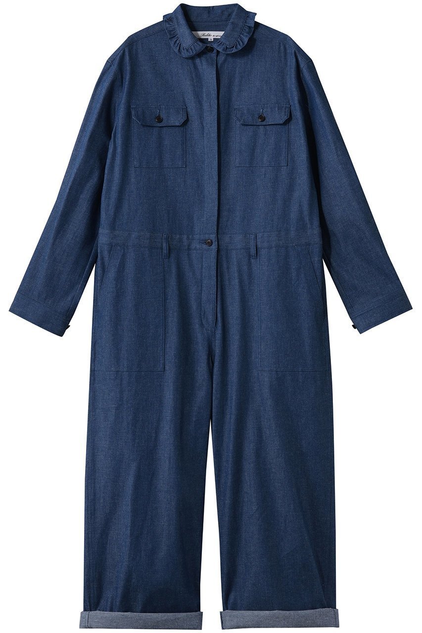 【ビリティス ディセッタン/Bilitis dix-sept ans】のデニムオールインワン インテリア・キッズ・メンズ・レディースファッション・服の通販 founy(ファニー) 　ファッション　Fashion　レディースファッション　Fashion for Women　パンツ　Pants & Trousers　インナー　Innerwear　デニム　Denim, Jeans Material　フリル　Frill, Ruffle　レース　Lace, Lace Fabric　ロールアップ　Roll-Up, Cuffed Hem　ワーク　Workwear, Utility Style　インディゴブルー|ID: prp329100004899515 ipo3291000000036657457