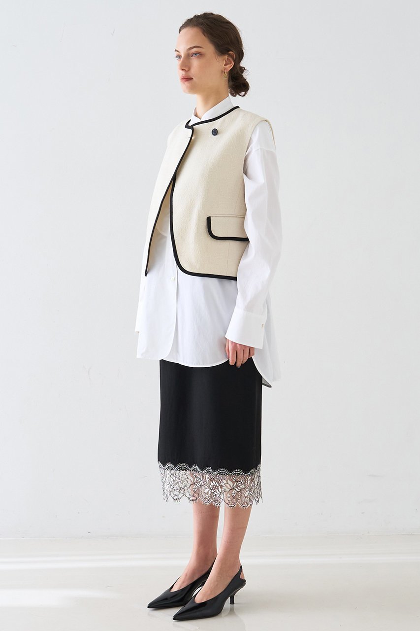 【デザイン ワークス/DESIGN WORKS】のロービングドビーショートパイピングベスト 人気、トレンドファッション・服の通販 founy(ファニー) 　ファッション　Fashion　レディースファッション　Fashion for Women　アウター　Coat / Outerwear Collection　レディースジャケット・軽アウター　Jackets　ウォーム　Warm Fabric　コンパクト　Compact, Small Size　ジャケット　Jacket, Outerwear　ダブル　Double, Double-Breasted　パイピング　Piping, Trim Design　ベスト　Vest, Waistcoat　ボトム　Bottoms, Lower Wear　エレガント 上品　Elegant　再入荷　Restock / Back in Stock　別注　Limited Edition, Custom Order　other-8|ID: prp329100004899521 ipo3291000000036657502