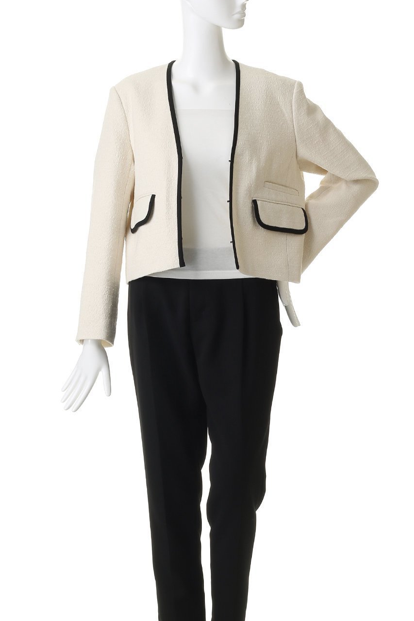 【デザイン ワークス/DESIGN WORKS】のロービングドビーショートパイピングジャケット 人気、トレンドファッション・服の通販 founy(ファニー) 　ファッション　Fashion　レディースファッション　Fashion for Women　アウター　Coat / Outerwear Collection　レディースジャケット・軽アウター　Jackets　ウォーム　Warm Fabric　ショート　Short, Short Length　ジャケット　Jacket, Outerwear　セットアップ　Set-Up, Coordinated Outfit　ツイード　Twill, Twill Weave　バランス　Balance, Style Balance　パイピング　Piping, Trim Design　ベスト　Vest, Waistcoat　ボトム　Bottoms, Lower Wear　モダン　Modern, Contemporary　再入荷　Restock / Back in Stock　other-7|ID: prp329100004899523 ipo3291000000036657514