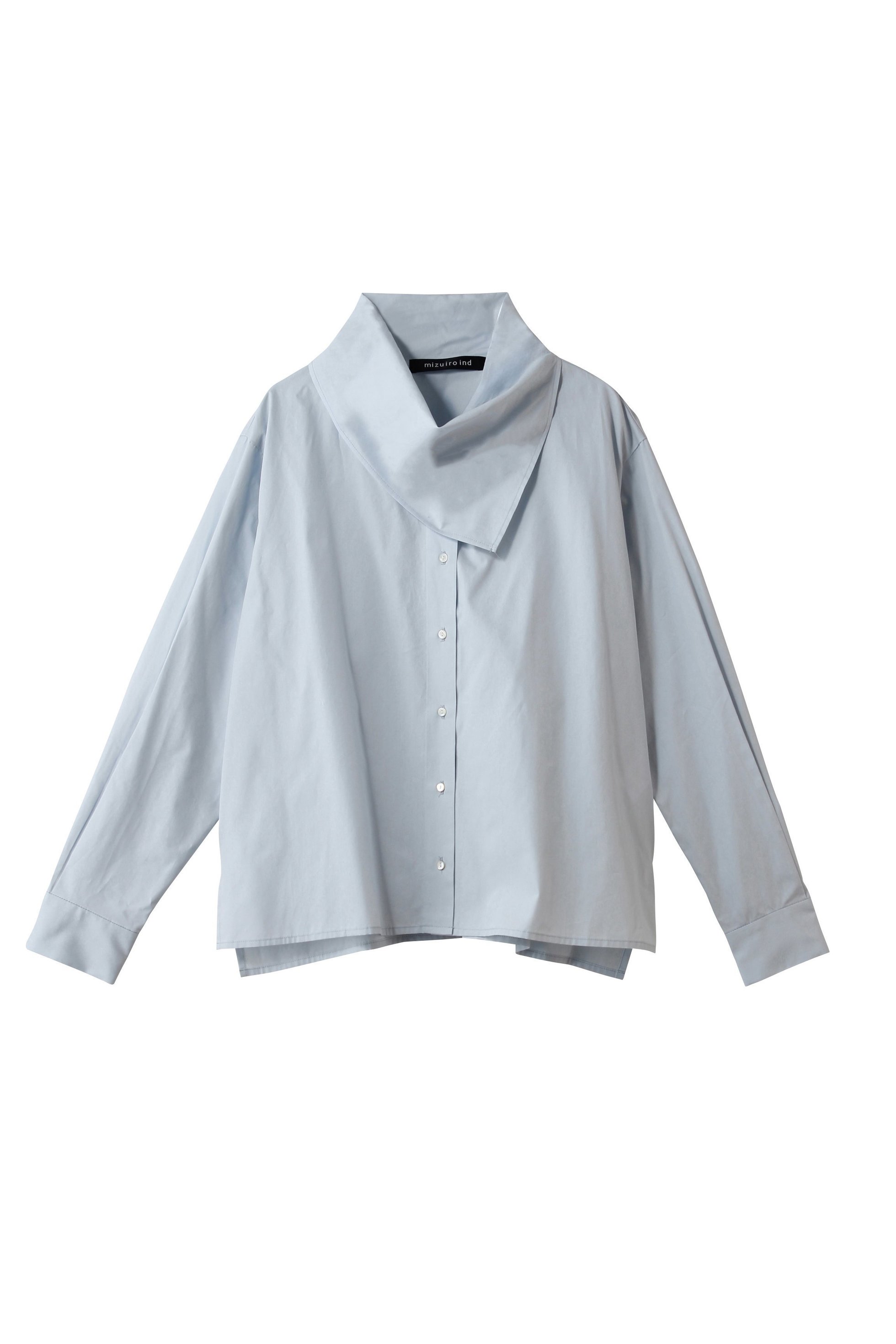 【ミズイロ インド/mizuiro ind】のscarf collar shirt シャツ インテリア・キッズ・メンズ・レディースファッション・服の通販 founy(ファニー) 　ファッション　Fashion　レディースファッション　Fashion for Women　トップス・カットソー　Cut & Sew Tops　シャツ・ブラウス・オフィスカジュアル　Elegant Blouses & Button-Ups　スカーフ　Scarf, Neckwear　スリット　Slit, Slit Detail　スリーブ　Sleeve, Long Sleeve / Short Sleeve　ボトム　Bottoms, Lower Wear　ロング　Long, Long-Length　l.blue|ID: prp329100004899527 ipo3291000000036657530