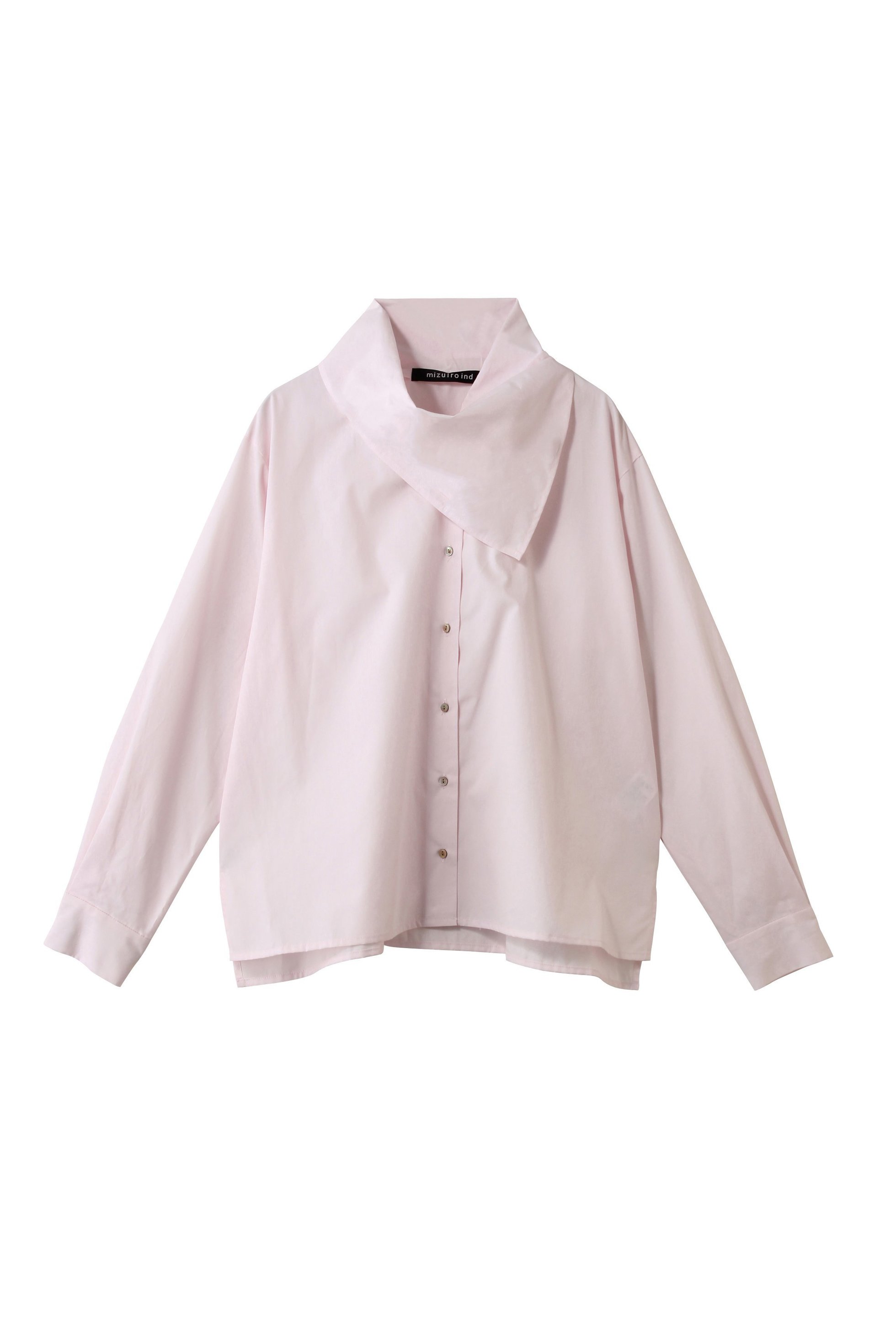 【ミズイロ インド/mizuiro ind】のscarf collar shirt シャツ インテリア・キッズ・メンズ・レディースファッション・服の通販 founy(ファニー) 　ファッション　Fashion　レディースファッション　Fashion for Women　トップス・カットソー　Cut & Sew Tops　シャツ・ブラウス・オフィスカジュアル　Elegant Blouses & Button-Ups　スカーフ　Scarf, Neckwear　スリット　Slit, Slit Detail　スリーブ　Sleeve, Long Sleeve / Short Sleeve　ボトム　Bottoms, Lower Wear　ロング　Long, Long-Length　pink|ID: prp329100004899527 ipo3291000000036657531