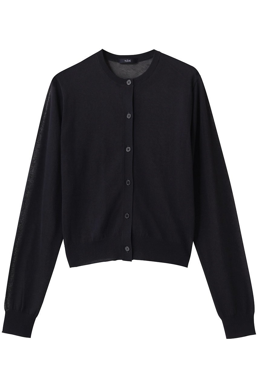 【イレーヴ/YLEVE】のシアー リブ ニット カーディガン インテリア・キッズ・メンズ・レディースファッション・服の通販 founy(ファニー) ファッション Fashion レディースファッション Fashion for Women トップス・カットソー Cut & Sew Tops ニット Knit Tops & Sweaters カーディガン・羽織り Layered Style Cardigans カーディガン Cardigan, Knitwear コンパクト Compact, Small Size シアー Sheer, See-Through フォルム Silhouette, Form エレガント 上品 Elegant ネイビー|ID: prp329100004899563 ipo3291000000036657824