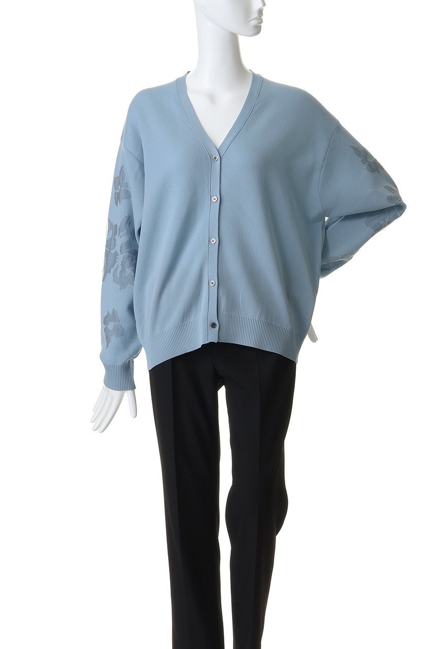 【ミディウミソリッド/MIDIUMISOLID】のflower jacquard C/D カーディガン 人気、トレンドファッション・服の通販 founy(ファニー) 　ファッション　Fashion　レディースファッション　Fashion for Women　トップス・カットソー　Cut & Sew Tops　ニット　Knit Tops & Sweaters　カーディガン・羽織り　Layered Style Cardigans　カーディガン　Cardigan, Knitwear　シアー　Sheer, See-Through　シンプル　Simple, Minimal　ジャカード／ジャガード　Jacquard, Woven Pattern　スリーブ　Sleeve, Long Sleeve / Short Sleeve　フェミニン　Feminine, Girly　フラワー　Flower, Floral　モチーフ　Motif, Design Theme　ロング　Long, Long-Length　エレガント 上品　Elegant　other-2|ID: prp329100004899570 ipo3291000000036657887