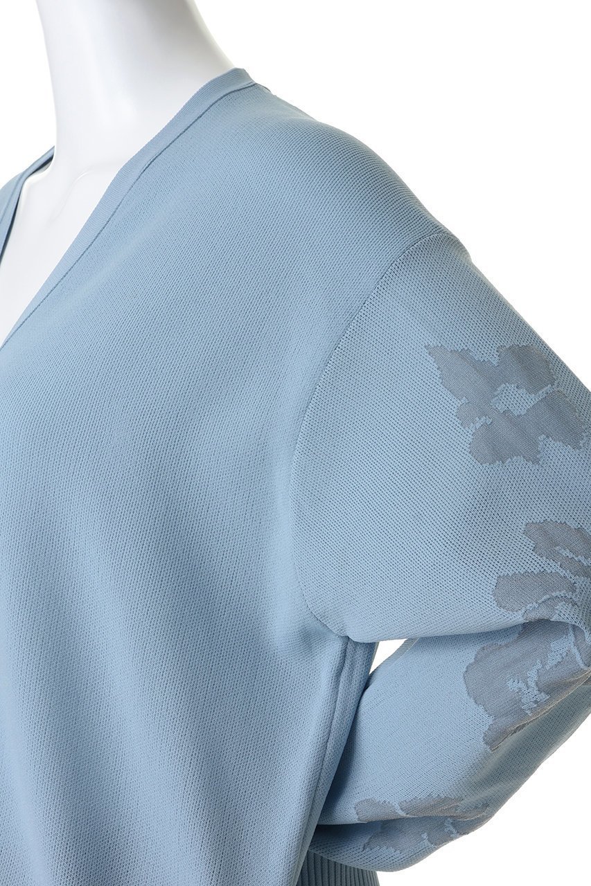 【ミディウミソリッド/MIDIUMISOLID】のflower jacquard C/D カーディガン 人気、トレンドファッション・服の通販 founy(ファニー) 　ファッション　Fashion　レディースファッション　Fashion for Women　トップス・カットソー　Cut & Sew Tops　ニット　Knit Tops & Sweaters　カーディガン・羽織り　Layered Style Cardigans　カーディガン　Cardigan, Knitwear　シアー　Sheer, See-Through　シンプル　Simple, Minimal　ジャカード／ジャガード　Jacquard, Woven Pattern　スリーブ　Sleeve, Long Sleeve / Short Sleeve　フェミニン　Feminine, Girly　フラワー　Flower, Floral　モチーフ　Motif, Design Theme　ロング　Long, Long-Length　エレガント 上品　Elegant　other-5|ID: prp329100004899570 ipo3291000000036657892