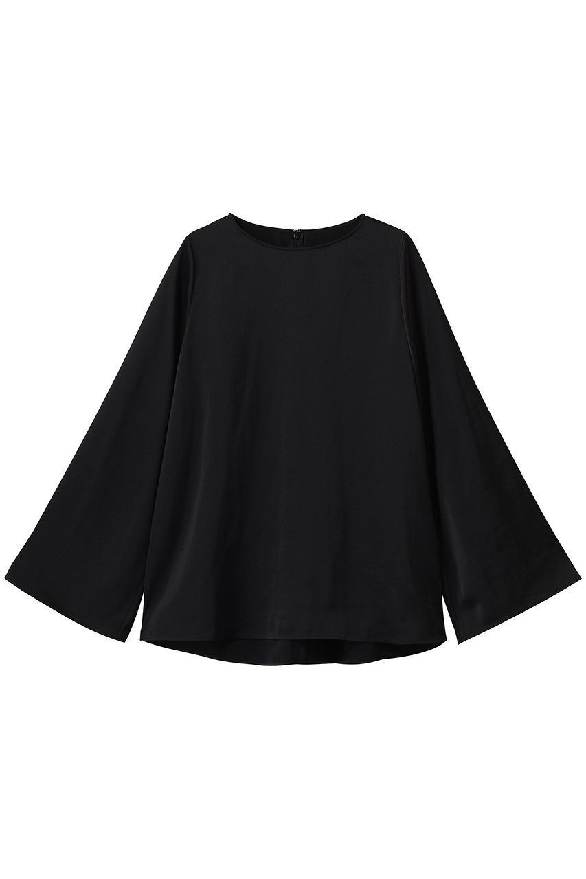 【ハー/HER.】のサテンフレアスリーブブラウス インテリア・キッズ・メンズ・レディースファッション・服の通販 founy(ファニー) 　ファッション　Fashion　レディースファッション　Fashion for Women　トップス・カットソー　Cut & Sew Tops　シャツ・ブラウス・オフィスカジュアル　Elegant Blouses & Button-Ups　おすすめ　Recommended / Our Picks　サテン　Satin, Glossy Fabric　シンプル　Simple, Minimal　スリーブ　Sleeve, Long Sleeve / Short Sleeve　セットアップ　Set-Up, Coordinated Outfit　フレア　Flare, Flared　ロング　Long, Long-Length　ブラック|ID: prp329100004899604 ipo3291000000036658191