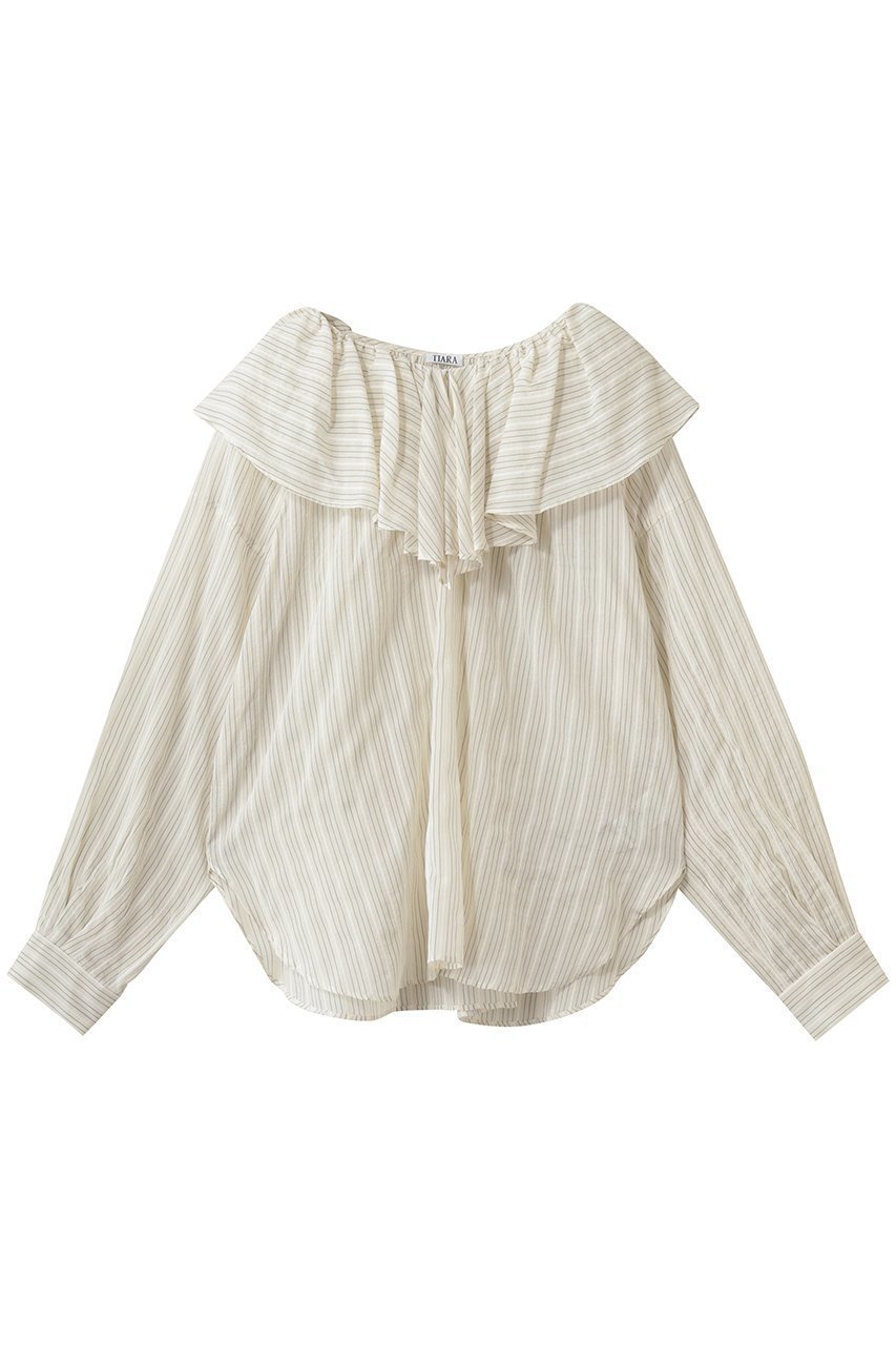 【ティアラ/Tiara】のフリルギャザーブラウス インテリア・キッズ・メンズ・レディースファッション・服の通販 founy(ファニー) ファッション Fashion レディースファッション Fashion for Women トップス・カットソー Cut & Sew Tops シャツ・ブラウス・オフィスカジュアル Elegant Blouses & Button-Ups ギャザー Gathered, Ruffled シアー Sheer, See-Through スリーブ Sleeve, Long Sleeve / Short Sleeve フリル Frill, Ruffle ロング Long, Long-Length 新作・新入荷 New Arrivals / New In ホワイトストライプ|ID: prp329100004899628 ipo3291000000036658768