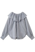 【ティアラ/Tiara】のフリルギャザーブラウス ネイビーストライプ|ID: prp329100004899628 ipo3291000000036658769