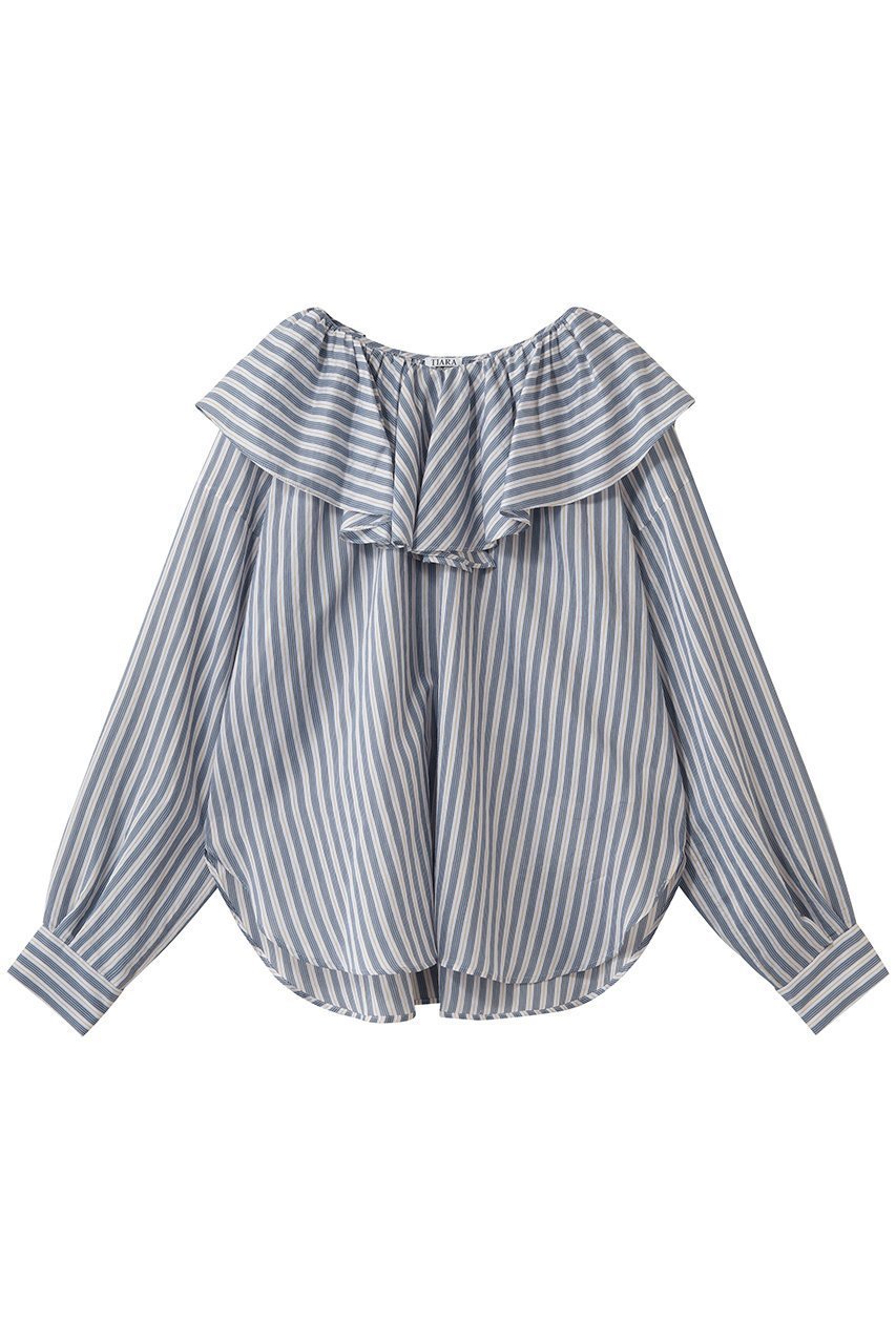 【ティアラ/Tiara】のフリルギャザーブラウス インテリア・キッズ・メンズ・レディースファッション・服の通販 founy(ファニー) ファッション Fashion レディースファッション Fashion for Women トップス・カットソー Cut & Sew Tops シャツ・ブラウス・オフィスカジュアル Elegant Blouses & Button-Ups ギャザー Gathered, Ruffled シアー Sheer, See-Through スリーブ Sleeve, Long Sleeve / Short Sleeve フリル Frill, Ruffle ロング Long, Long-Length 新作・新入荷 New Arrivals / New In ネイビーストライプ|ID: prp329100004899628 ipo3291000000036658769