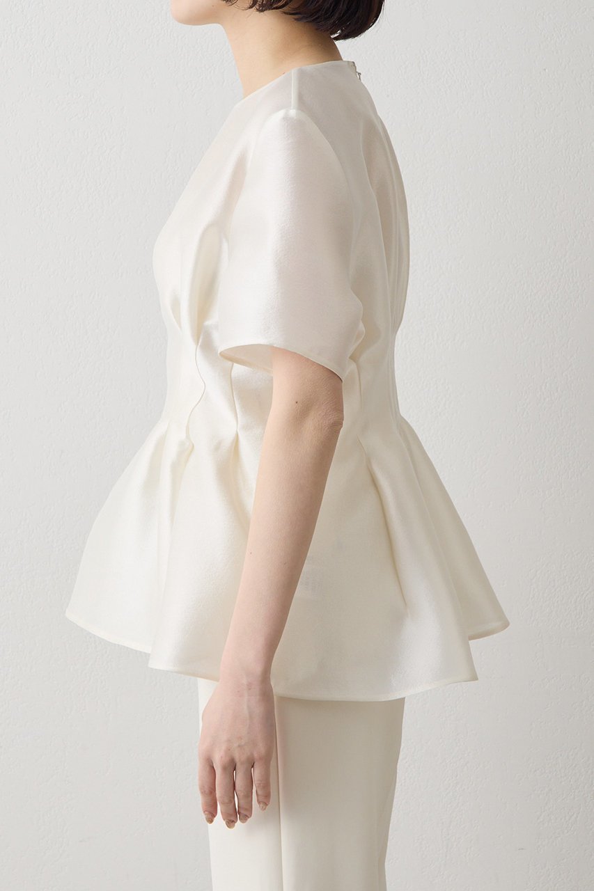 【ウィムガゼット/Whim Gazette】のオーガンジーペプラムブラウス 人気、トレンドファッション・服の通販 founy(ファニー) ファッション Fashion レディースファッション Fashion for Women トップス・カットソー Cut & Sew Tops シャツ・ブラウス・オフィスカジュアル Elegant Blouses & Button-Ups エレガント 上品 Elegant オーガンジー Organza Fabric ショート Short, Short Length シルク Silk, 100% Silk スリーブ Sleeve, Long Sleeve / Short Sleeve フォルム Silhouette, Form ペプラム Peplum, Flared Hem 新作・新入荷 New Arrivals / New In other-7|ID: prp329100004899629 ipo3291000000036658782