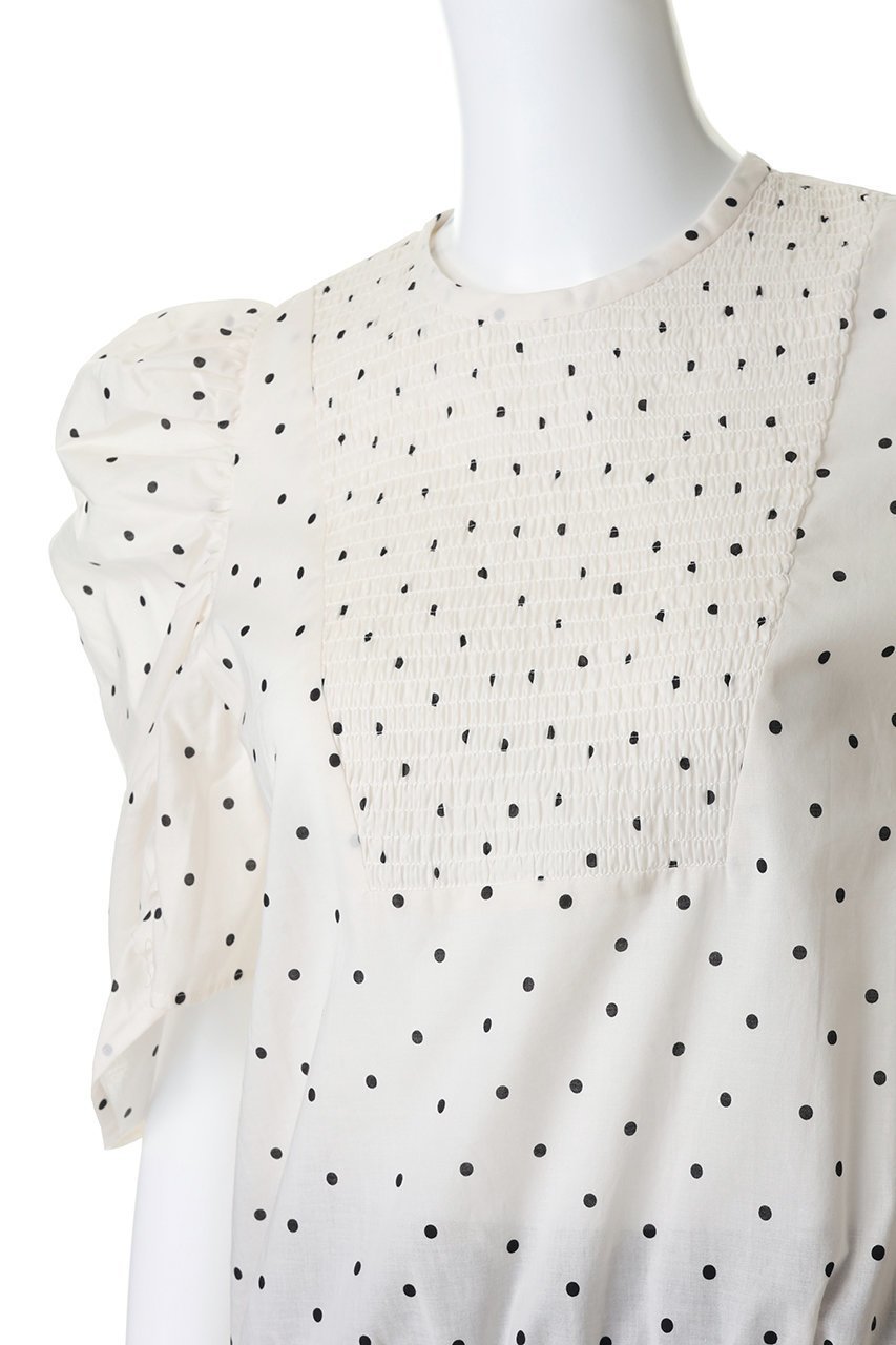 【ナナデコール/nanadecor】のドットシャーリングブラウス 人気、トレンドファッション・服の通販 founy(ファニー) ファッション Fashion レディースファッション Fashion for Women トップス・カットソー Cut & Sew Tops シャツ・ブラウス・オフィスカジュアル Elegant Blouses & Button-Ups ロングTシャツ・Tシャツ Longline T-Shirts & Tees カットソー・ベーシックTシャツ Cut-and-Sewn Tops / Stretch Tees & Basics シャーリング Shirring, Ruched ショート Short, Short Length スラックス Slacks, Dress Pants スリーブ Sleeve, Long Sleeve / Short Sleeve デニム Denim, Jeans Material ドット Polka Dot, Dot Pattern ボトム Bottoms, Lower Wear リゾート Resort, Vacation Style 新作・新入荷 New Arrivals / New In other-5|ID: prp329100004899631 ipo3291000000036658858