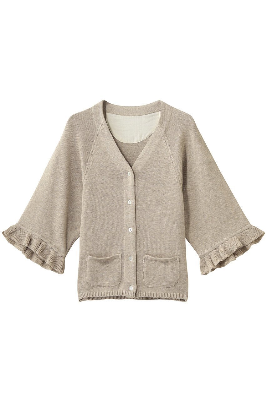 【ナナデコール/nanadecor】のオーガニックコットンフリルカーディガン 人気、トレンドファッション・服の通販 founy(ファニー) 　ファッション　Fashion　レディースファッション　Fashion for Women　トップス・カットソー　Cut & Sew Tops　ニット　Knit Tops & Sweaters　カーディガン・羽織り　Layered Style Cardigans　カーディガン　Cardigan, Knitwear　フリル　Frill, Ruffle　ポケット　Pocket, Pocket Detail　新作・新入荷　New Arrivals / New In　 other-1|ID: prp329100004899642 ipo3291000000036658934