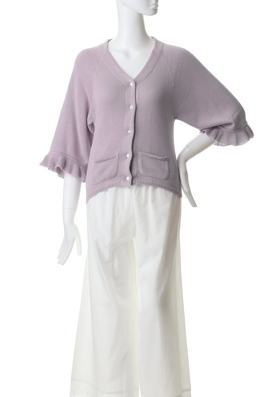 【ナナデコール/nanadecor】のオーガニックコットンフリルカーディガン 人気、トレンドファッション・服の通販 founy(ファニー) 　ファッション　Fashion　レディースファッション　Fashion for Women　トップス・カットソー　Cut & Sew Tops　ニット　Knit Tops & Sweaters　カーディガン・羽織り　Layered Style Cardigans　カーディガン　Cardigan, Knitwear　フリル　Frill, Ruffle　ポケット　Pocket, Pocket Detail　新作・新入荷　New Arrivals / New In　other-2|ID: prp329100004899642 ipo3291000000036658938