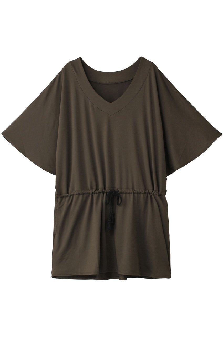 【レイール/Reir】の【San-ai Resort】ポンチョ (UPF50+) インテリア・キッズ・メンズ・レディースファッション・服の通販 founy(ファニー) 　ファッション　Fashion　レディースファッション　Fashion for Women　水着　Swimwear　レディース水着・ビーチウェア　Swimwear & Beachwear　ワンピース　Dresses　なめらか　Smooth, Silky Texture　スポーツ　Sports, Activewear　ブラウジング　Blouson Silhouette, Cinched Waist　ポケット　Pocket, Pocket Detail　ポンチョ　Poncho, Cape Style　リゾート　Resort, Vacation Style　リボン　Ribbon, Bow　水着　Swimsuit, Swimwear　カーキ|ID: prp329100004899654 ipo3291000000036659312