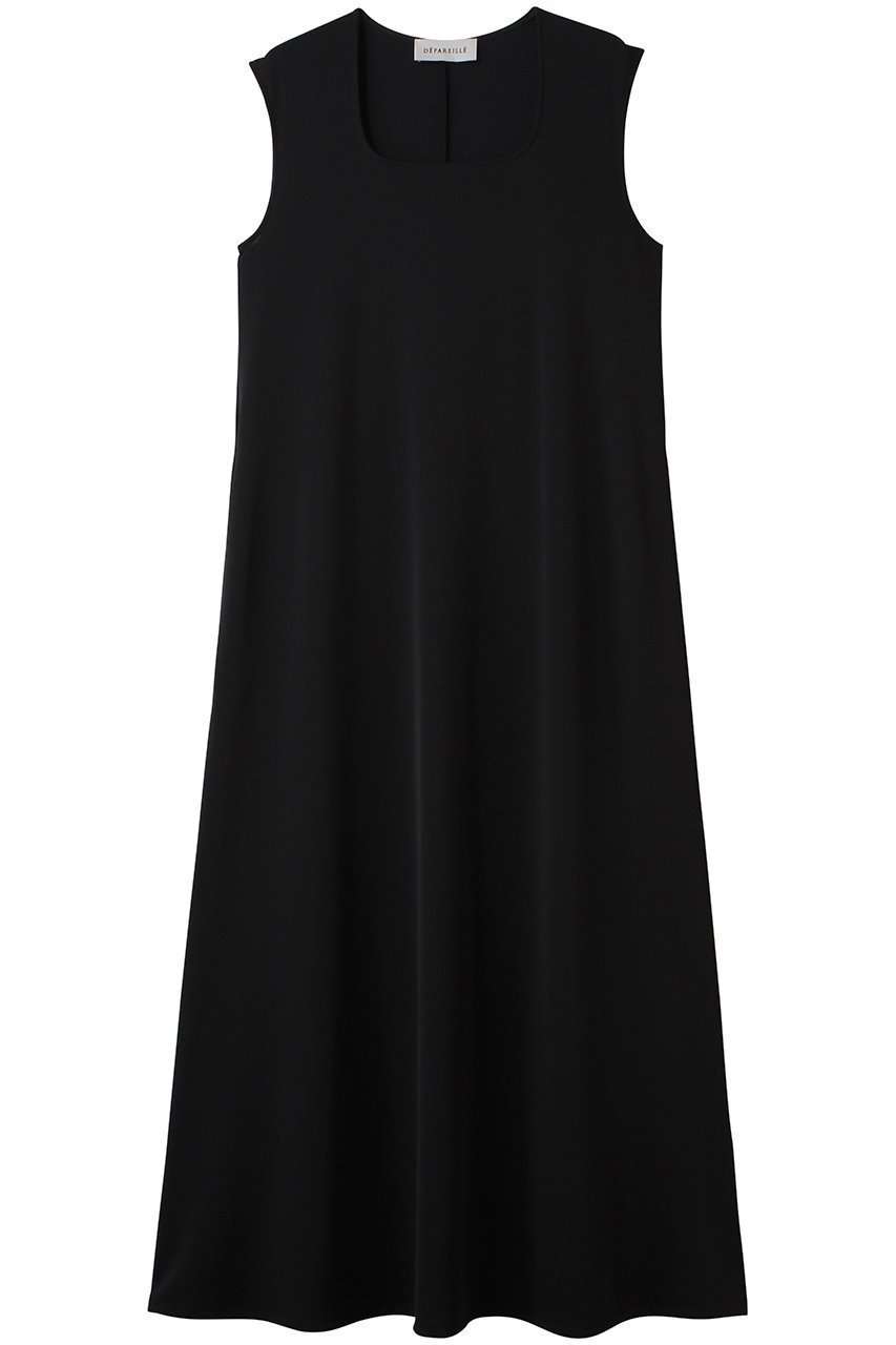 【デパリエ/DEPAREILLE】のトリアセテートジャージードレス インテリア・キッズ・メンズ・レディースファッション・服の通販 founy(ファウニー) 　ファッション　Fashion　レディースファッション　Fashion for Women　ワンピース　Dresses　フォーマル・パーティードレス・結婚式用ドレス　Elegant & Casual Dresses　チュニック　Tunic Tops & Dresses　スクエア　Square, Square Shape　チュニック　Tunic, Long Top　ドレス　Dress, One-Piece　ロング　Long, Long-Length　再入荷　Restock / Back in Stock　ブラック|ID: prp329100004899664 ipo3291000000036866315