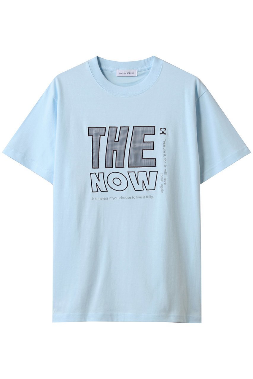 【メゾンスペシャル/MAISON SPECIAL】のTHE NOW Logo T-shirt/THE NOWロゴTシャツ インテリア・キッズ・メンズ・レディースファッション・服の通販 founy(ファニー) 　ファッション　Fashion　レディースファッション　Fashion for Women　トップス・カットソー　Cut & Sew Tops　シャツ・ブラウス・オフィスカジュアル　Elegant Blouses & Button-Ups　ロングTシャツ・Tシャツ　Longline T-Shirts & Tees　カットソー・ベーシックTシャツ　Cut-and-Sewn Tops / Stretch Tees & Basics　カットソー　Cut and Sewn Top　ショート　Short, Short Length　スリーブ　Sleeve, Long Sleeve / Short Sleeve　リラックス　Relax, Relaxed Fit　ロング　Long, Long-Length　夏　Summer　BLU(ブルー)|ID: prp329100004899669 ipo3291000000036659550