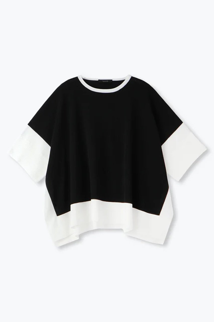 【レリル/lelill】のハイテクバイカラーケープ インテリア・キッズ・メンズ・レディースファッション・服の通販 founy(ファニー) 　ファッション　Fashion　レディースファッション　Fashion for Women　トップス・カットソー　Cut & Sew Tops　シャツ・ブラウス・オフィスカジュアル　Elegant Blouses & Button-Ups　ロングTシャツ・Tシャツ　Longline T-Shirts & Tees　カットソー・ベーシックTシャツ　Cut-and-Sewn Tops / Stretch Tees & Basics　ショート　Short, Short Length　スリーブ　Sleeve, Long Sleeve / Short Sleeve　ワイド　Wide, Wide Fit　夏　Summer　軽量　Lightweight, Ultra Light　ブラック|ID: prp329100004899692 ipo3291000000036659784