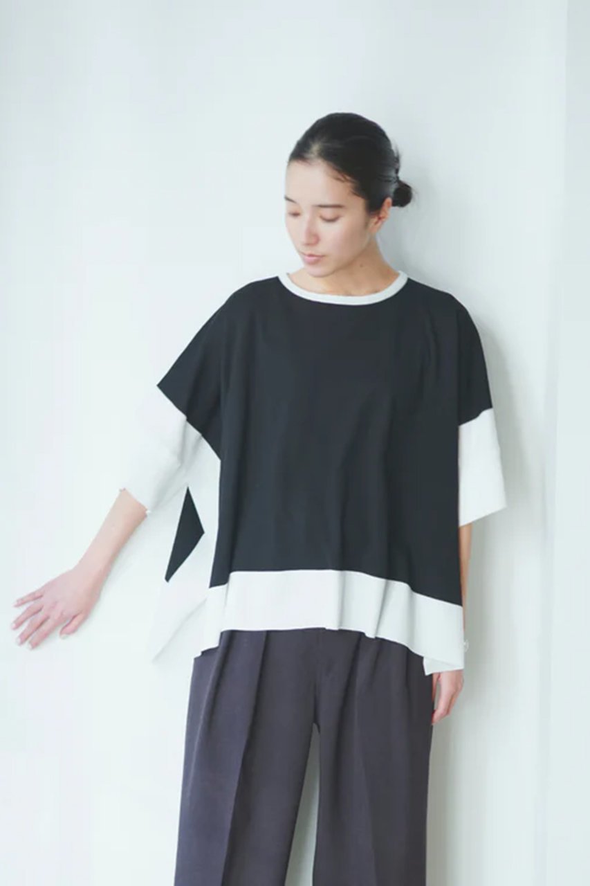 【レリル/lelill】のハイテクバイカラーケープ 人気、トレンドファッション・服の通販 founy(ファニー) 　ファッション　Fashion　レディースファッション　Fashion for Women　トップス・カットソー　Cut & Sew Tops　シャツ・ブラウス・オフィスカジュアル　Elegant Blouses & Button-Ups　ロングTシャツ・Tシャツ　Longline T-Shirts & Tees　カットソー・ベーシックTシャツ　Cut-and-Sewn Tops / Stretch Tees & Basics　ショート　Short, Short Length　スリーブ　Sleeve, Long Sleeve / Short Sleeve　ワイド　Wide, Wide Fit　夏　Summer　軽量　Lightweight, Ultra Light　other-7|ID: prp329100004899692 ipo3291000000036659794